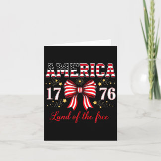 4th of july america coquette bow independence day  card