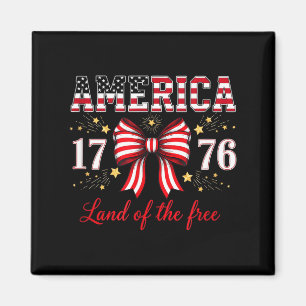 4th of july america coquette bow independence day  magnet