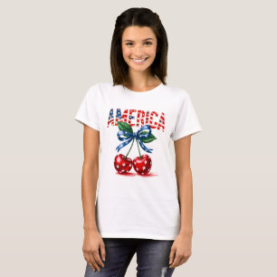 4th of July America Coquette Cherry T-Shirt