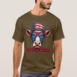 4th of July America Cow USA Flag Pattern Moorica t T-Shirt