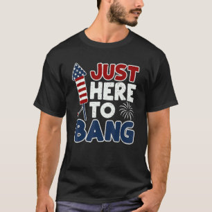 4th Of July America Firework Patriot Usa Just Here T-Shirt