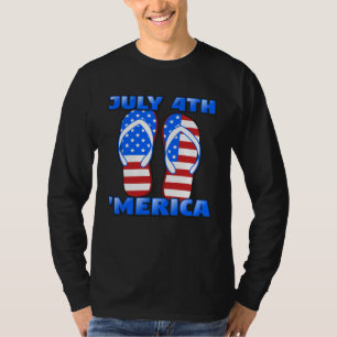 4th of July America Summer 2021 Flip Flop Women Me T-Shirt