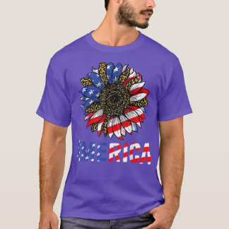 4th Of July America Sunflower US Patriotic America T-Shirt