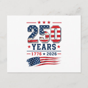 4th of July America US Flag Patriotic 250th Annive Enclosure Card
