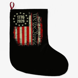 4th of July America US Flag Patriotic Large Christmas Stocking