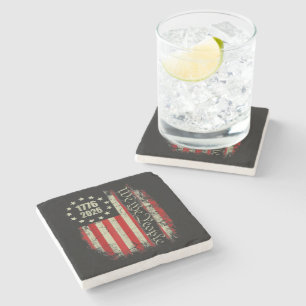 4th of July America US Flag Patriotic Stone Coaster