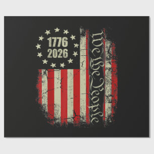 4th of July America US Flag Patriotic Wrapping Paper