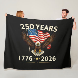 4th of July America US Patriotic Eagle Fleece Blanket