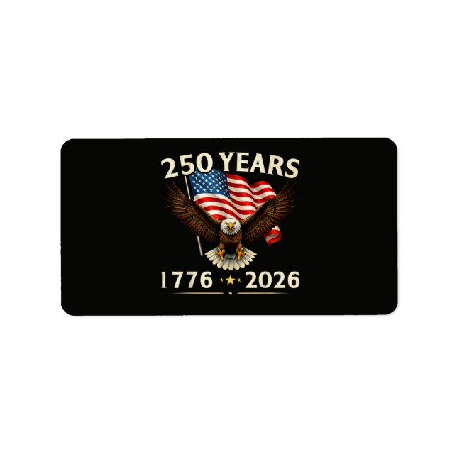 4th of July America US Patriotic Eagle  Label (Front)