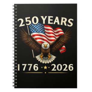 4th of July America US Patriotic Eagle  Notebook