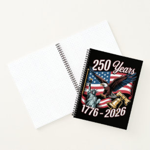 4th of July America US Patriotic Eagle Notebook