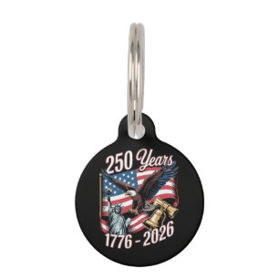 4th of July America US Patriotic Eagle Pet Tag