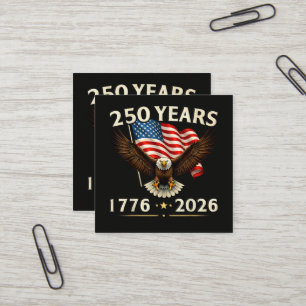 4th of July America US Patriotic Eagle Square Business Card