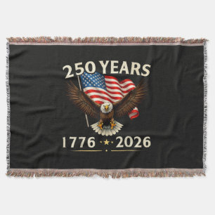 4th of July America US Patriotic Eagle  Throw Blanket