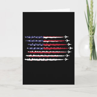 4th Of July America Usa Flag Jets Patriotic Men Wo Card
