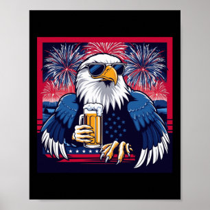 4th Of July American Bald Eagle Poster