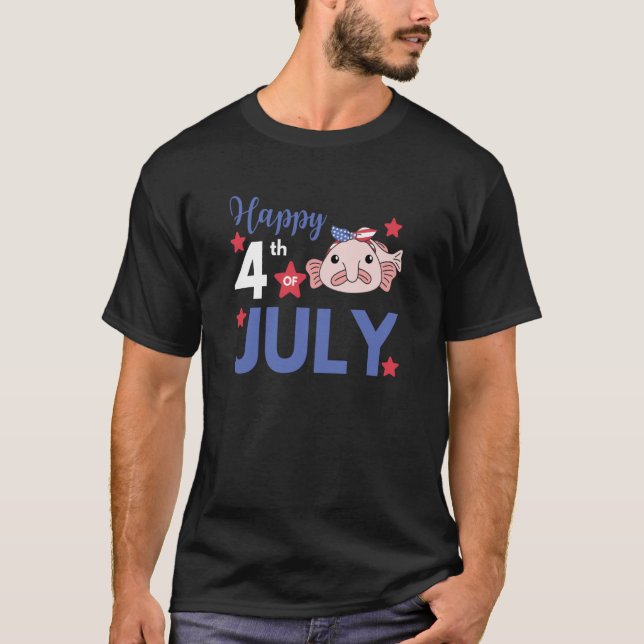 4th Of July American Blobfish For Kids Cute Usa Bl T-Shirt (Front)