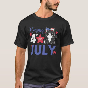 4th Of July American Cat For Kids Cute Usa Cat  11 T-Shirt