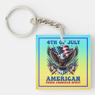 4th Of July American Eagle Sublimation-61001 Key Ring