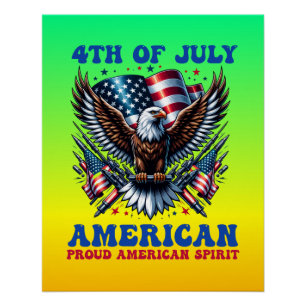 4th Of July American Eagle Sublimation-61001 Poster