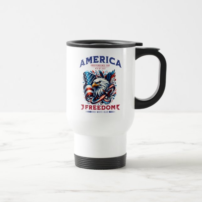 4th of July American Eagle Sublimation-61901 Travel Mug (Right)