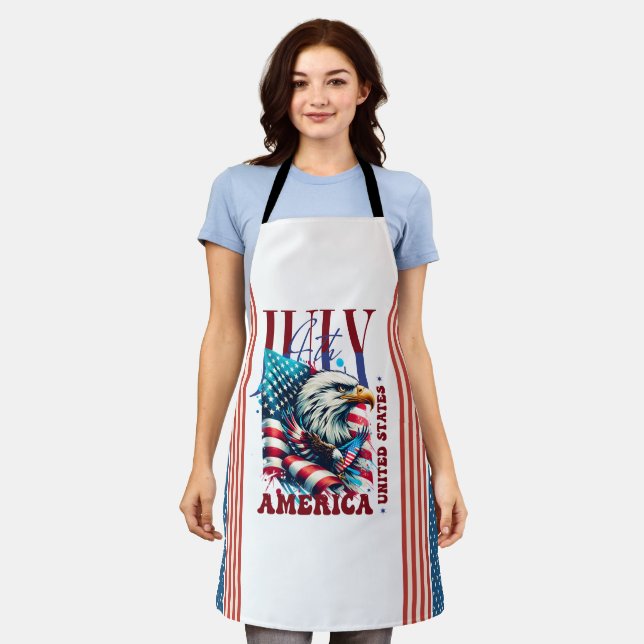 4th of July American Eagle Sublimation-61904 Apron (Worn)