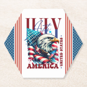 4th of July American Eagle Sublimation-61904 Paper Coaster