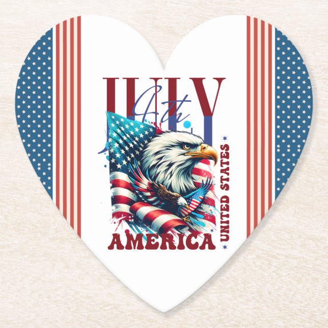 4th of July American Eagle Sublimation-61904 Paper Coaster (Front)
