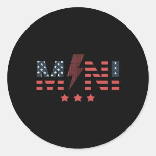 4th Of July American Family Cute Classic Round Sticker
