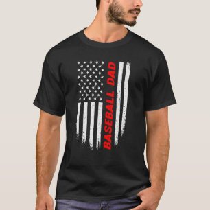 4th Of July American Flag Baseball Dad Fathers Day T-Shirt