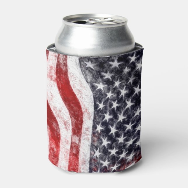 4th of July, American Flag Can Cooler (Can Front)