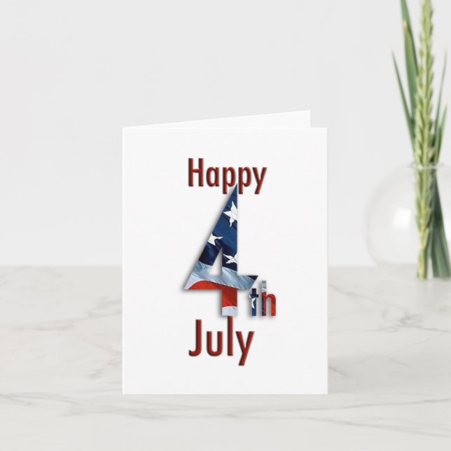 4th of July American Flag Card (Front)