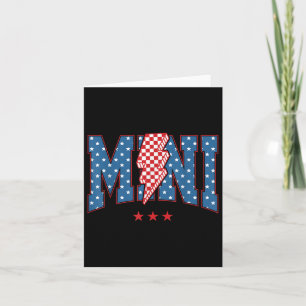 4th Of July American Flag Chequered Mini Lightning Card