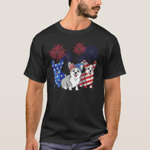 4th Of July American Flag Corgi Patriotic Dog Mens T-Shirt