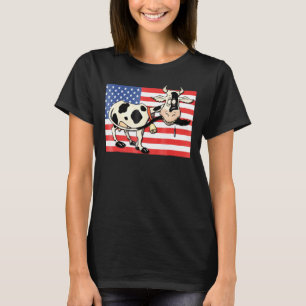 4th Of July American Flag Cow For Men Women Kids T-Shirt