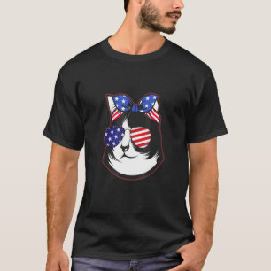 4th Of July American Flag Cute Meowica Cat Patriot T-Shirt