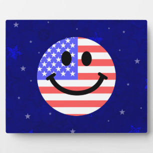 4th of July American Flag face Plaque
