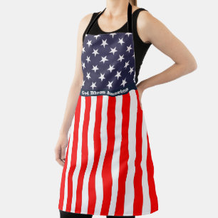 4th of July American Flag God Bless America Apron