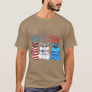 4th Of July American Flag Happy Guinea Pig T-Shirt