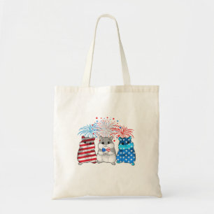 4th Of July American Flag Happy Guinea Pig Tote Bag