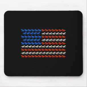 4th Of July American Flag Horseback Riding Horse U Mouse Mat