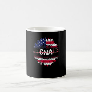 4th Of July American Flag Love CNA Life Nurse Sunf Coffee Mug