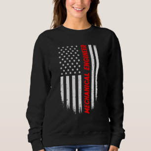 4th Of July American Flag Mechanical Engineer Men Sweatshirt