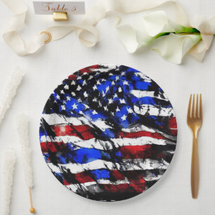 4th of July "American Flag" Paper Plate