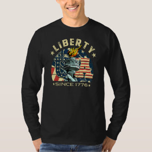 4th Of July American Flag Patriotic Statue Of Libe T-Shirt
