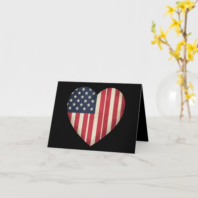 4th of July American Flag Patriotic USA Star Strip Card (Yellow Flower)