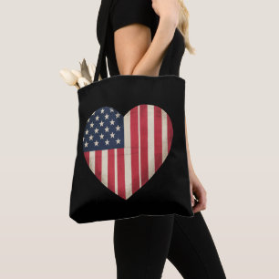 4th of July American Flag Patriotic USA Star Strip Tote Bag