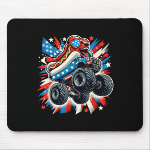 4th Of July American Flag Usa Hotdog Monster Kids Mouse Mat