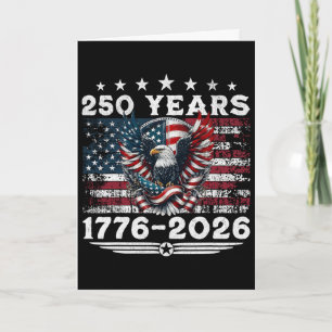 4th Of July American Flag Vintage 250 Years 1776 2 Card