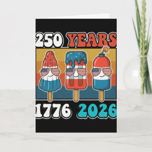 4th Of July American Flag Vintage 250 Years 1776 2 Card